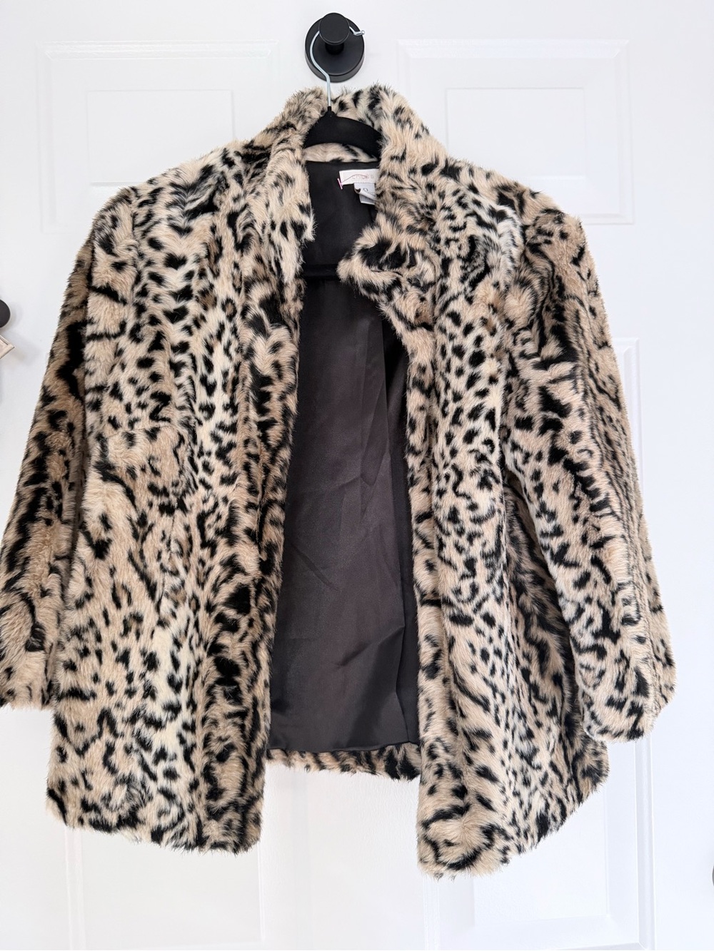 Chico's Leopard-Print Faux Fur Jacket - Beige & Black